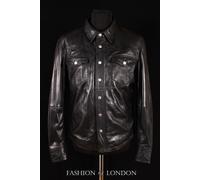 UOMO WEST NERO Slim-fit WESTERN STILE CAMIONISTA Cowboy Reale Pelle d'agnello