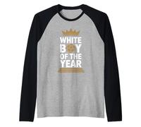 Uomo WHITE BOY OF THE YEAR Trofeo Calcio Corona Orgoglio Fan Maglia con Maniche Raglan