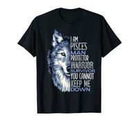 Uomo Wolf I Am Pesces Man Warrior Positive Zodiac Uomo Stella Maglietta