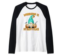 Uomo Woodworker Funny Saying Woodworking GNOME for Carpenters Maglia con Maniche Raglan