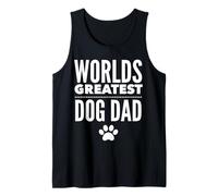 Uomo Worlds Greatest Dog Dad Paw Print Pet Lover Grafica Bianca Canotta