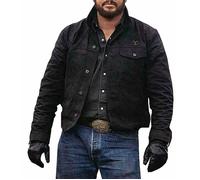 Uomo Yellowstone Cole Hauser Rip Wheeler Moda Jeans Nero Cotone Giacca