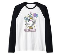 Uomo Zio Paperone Sciocco Festa di Compleanno più sciocca Maglia con Maniche Raglan