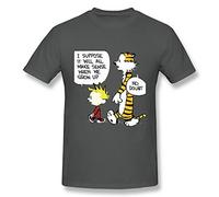 Uomo's Calvin and Hobbes Tiger Heart Nero T Shirt X-Large