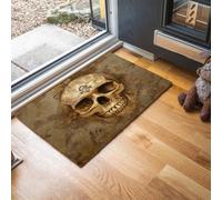 UOMSKTY Schema Di Gemme A Forma Di Teschiozerbino Ingresso Esterno50 X 80 Cmantiscivolo Bronzotappeto Impermeabile, Resistente, Trattiene Lo Sporco, Ingresso Pulito, Lavabile, Ideale Per Portico