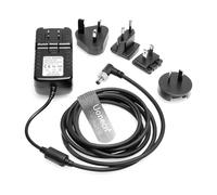 Uonecn Alimentatore universale da 12 V, 3 A, con spina DC da 2,1 mm/2,5 mm, angolo di 90° e funzione di blocco, adattatore EU/UK/US/AU, per Atomos Shinobi II/Desview R5II, monitor della fotocamera e