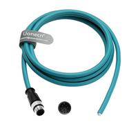 Uonecn Cavo GPIO M12 A a 8 poli maschio su estremità aperta Cat6a, schermato, altamente flessibile per automazione industriale, bus di campo e telecamere come Cognex, Keyence, Basler, verde, 2 m