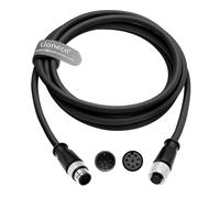 Uonecn Cavo M12 A a 8 poli maschio a femmina Cat6a, schermato e altamente flessibile per sensori, attuatori e telecamere industriali come Cognex, nero, 5 m