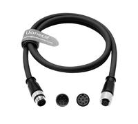Uonecn Cavo M12 A a 8 poli maschio a femmina Cat6a, schermato e altamente flessibile per sensori, attuatori e telecamere industriali come Cognex, nero, 1 m