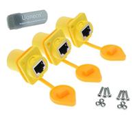 Uonecn RJ45 Conector impermeable, RJ45 Macho Hembra para IP65 Conector de panel Ethernet de montaje Cat5e Cat6 LAN Hembra