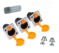Uonecn RJ45 Connettore Impermeabile Connettori IP65 Mount Ethernet pannello Prese 3 Pezzi