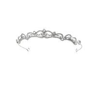 Uongeod Diadema da sposa in cristallo con strass, corona da principessa, corona di compleanno, diadema e corone, per donne e ragazze, argento