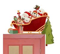 Uonguon Angolo delle Decorazioni del della Porta per Natale - Segno del della Porta di Design di Babbo Natale - Decorazione Natalizia per della, Decorazioni per la casa Divertenti per Le Vacanze