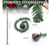 Uonguon Banister Garland Ties - Realistic Wreath Hooks with Bells, Flexible Green Twist Ties, Strong Hold Decorative Fastening Function for Christmas Trees Lights Bows Stairs, 8 Pack Green