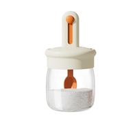 Uonguon Condiment Jar, Glass Seasoning Jar Airtight Lidded, 5.91x2.95x2.95 inches Food Storage Container, Leakproof and Easy to Clean, Ideal for Kitchen Counter Restaurant Camping Picnic Catering
