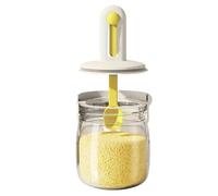 Uonguon Condiment Jar, Glass Seasoning Jar Airtight Lidded, 5.91x2.95x2.95 inches Food Storage Container, Leakproof and Easy to Clean, Ideal for Kitchen Counter Restaurant Camping Picnic Catering