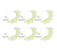 Uonguon Crappie Montaggi per la pesca, 6 pezzi, realistici anti-groviglio con 36 ganci, esche da pesca in acqua salata per lo sgombro dell'Alaska, merluzzo, aringa, merluzzo, lago, fiume, surf, kayak