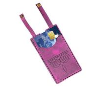 Uonguon Credit Card Holder, Leather Small Wallets with Snap Fastening, 2.99x4.02 inches Handmade Slim Boot Shaped Coin Pocket Purse, Ideal for Cash Keys Travel Men Women Pocket Organizer