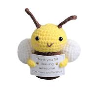 Uonguon Crochet Bee, Animal Positive Pattern, 3.23x1.38x1.18 Inches Funny Pickle Ornament, Supportive Pickled Decor, Cute Plush Feature, Yellow Soft Doll, Kids Room or Nursery Gift