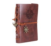 Uonguon Diario in pelle, raccoglitore per schizzi, blocco note vintage ricaricabile, diario da disegno A6, agenda tascabile, ideale per donne, artisti, scrittori, viaggi, appunti quotidiani,