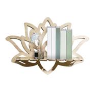 Uonguon Flower Shaped Wall Shelf - Wooden Crystal Holder, Hollow Out Hanging Rack with Intricate Floral Carving, Decorative Floating Ledge, Meditation Space Organizer, Witchy Home Aesthetic for Home