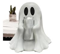 Uonguon Halloween Statue, Resin Ghost Can Holder Sculpture, 8.66x3.94x1.97 Inches Festive Halloween Decoration for Home Table, Desk, Shelf, Work Place, Birthday and Holiday Parties Decor