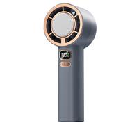 Uonguon Handheld Fan, Digital Display Fan, Portable Cooling Device, Adjustable Speed, 3000mAh Rechargeable Battery for Beach Workplace School Vacation Hiking Backpacking Home Indoor Outdoor