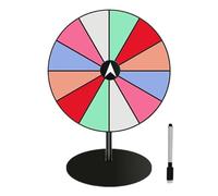 Uonguon Ruota con 12 scomparti, base resistente, pennarello cancellabile a secco incluso, meccanismo di rotazione liscio, per fiere, carnevale, eventi a casa, 3 mm