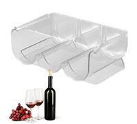 Uonguon Stackable Wine Rack, Countertop Bottle Storage, Practical Vino Organizer, Sturdy Design, (1 To 3 Couplets, White), Kitchen Use, Pantry And Cupboard Container