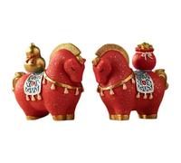 Uonguon Statuine Di Per La Decorazione Della Casa | 2026 Ornamento Da Tavolo In Resina Arte Cinese,2 Pezzi Anno Del Cavallo Statuina Artistica - Per Camera Da Posto Di Lavoro Libreria Mobile Caminetto