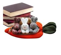 Uonguon Stuffed Bunny with Carrot - Plush Rabbit Toy, Hidden Carrot Storage Bag with Zipper Closure, Easter Holiday Supply, Interactive Children Cushion, Home Travel Accessory for Snuggling