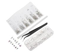 Uonlytech 1 Set Accessori per Unghie Ab Strass di Cristallo Shinestones Diamanti per Unghie Strass Lucenti per Unghie Gemme per Unghie Iridescenti Strass e Ciondoli per Unghie Plastica