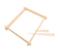 Uonlytech 1 Set Macchina per Tessere in Legno su Telaio in Legno Telaio portaoggetti per Tessitura Telaio in Legno Intrecciato Telaio per Tessitura di Legno Beige