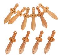 Uonlytech 10 Miniature Wooden Sword Ornaments Curved Hand Carved Wood Decor For Garden And Desktop Display Smooth Edges Wear Resistant Diy Accessories