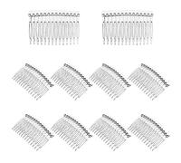 Uonlytech 10 pettini laterali in plastica a 14 denti, piccoli dentini francesi, fermagli per capelli, pettini trasparenti per chignon, per donne e matrimoni