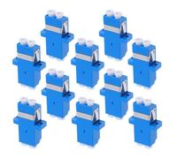 Uonlytech 10 Pezzi Adattatore in Fibra Ottica Lc Duplex Monomodale, Connettore Ottico per Rete, Pvc, Blu, Connessione a Flangia per Patch Panel e Rack Server