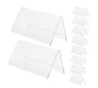 Uonlytech 10 Pezzi Portanome V Shaped in Acrilico Espositore Doppia Faccia per Ufficio Conferenze Banqueting e Scuole Supporto Stabile per Cartellini Tavolo
