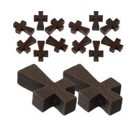 Uonlytech 100 Pezzi Ciondoli a Croce in Legno Mini Crocifisso di Gesù, Ciondoli Religiosi Artigianali per Gioielli Fai da Te e Portachiavi, Decorazioni Leggere per Uso Quotidiano