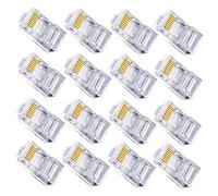Uonlytech 100 pezzi Connettori Ethernet Cata PC Passanti Trasparenti Plug Crimp per Stranded Compatibili Desktop Laptop Router Smart Tv