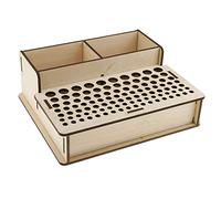 Uonlytech 103fori Portautensili in Pelle Organizer in Legno per Strumenti di Lavorazione della Pelle Scatola Portautensili per Punzoni e Bacchette Lucidate Riporre Utensili Fai da Te
