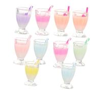 Uonlytech 10pezzi Mini Resin Drinking Cup Charms Per Gioielli Fai Da Te Ciondoli Per Collane Bracciali e Orecchini Materiale Resina Sicura e Durevole Kit Accessori Bigiotteria Creative