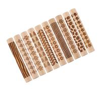 Uonlytech 10pezzi Rullo per Texture in Argilla da Mattarello in Legno Effetto Ceramica per Argilla Strumento Rullo Manuale per Artigianato in Ceramica Modellazione della Fai da Te