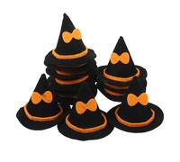 Uonlytech 12 Cappelli da Strega in Feltro per Bottiglie, Tappi Decorativi di Halloween, Mini Cappelli a Cilindro per Feste e Decorazioni Casa, Set da 12 Pezzi Portatili e Riutilizzabili
