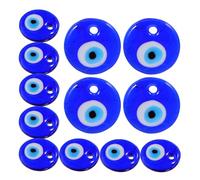 Uonlytech 12 Pezzi Ciondoli Occhio del Diavolo in Vetro Blu, Decorativi e Resistenti allo Sbiadimento, per Gioielli Fai da Te e Accessori Personalizzati