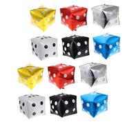 Uonlytech 12 pezzi Palloncini Dadi Quadrati in Alluminio per Decorazioni Festa Tema Compleanno e Serate di Gioco Colori Metallizzati Oro Argento Nero Bianco Rosso Blu