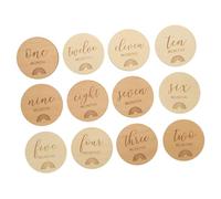 Uonlytech 12pezzi Schede Legno Per Cartoline Mensili Per Foto Accessori Fotografici Per Crescita e Memorie Di Battesimo Per Shower e Mamme Attesa