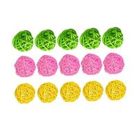 Uonlytech 15 Pezzi Sfere Decorative in Rattan per Appendere Palline Artigianali DIY in Giallo Verde e Rosa per Asilo Hotel Bar e Casa Elementi Naturali Resistenti e Versatili