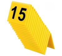 Uonlytech 15 segnalibri per giochi di detective, numeri gialli triangolari, plastico, facili da identificare, per decorazioni scena crimine e giochi di ruolo