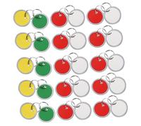Uonlytech 150 pezzi Etichette Portachiavi Colorate Rotonde con Anelli Divisi Etichette Scrivibili per Chiavi Valigie e Organizzazione Tag per Facile e Prevenzione Smarrimenti