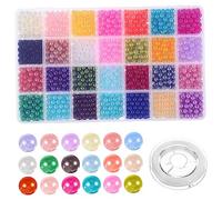 Uonlytech 1960 Pezzi Perline Rotonde Colorate con Kit per Braccialetti e Collane Fai da Te Perline Artigianali per Gioielli e Creazioni Creative